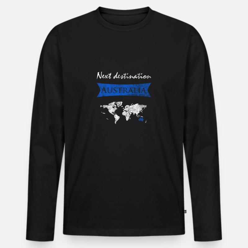 Australien - Männer Premium Bio Langarmshirt - Schwarz