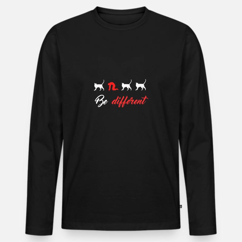 Sei anders - Männer Premium Bio Langarmshirt - Schwarz