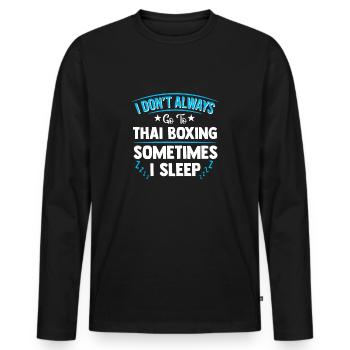 Boxe thai - T-shirt manches longues Premium bio Homme - noir - Devant - Nico (187cm)