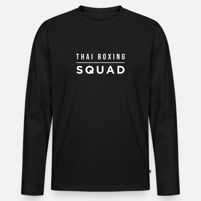 Thai Boxen Squad - Männer Premium Bio Langarmshirt - Schwarz
