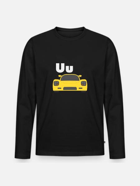 Auto-Alphabet U - Männer Premium Bio Langarmshirt - Schwarz
