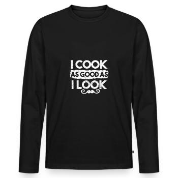 Cook Cooking Kitchen Cook Restaurant Cook - Men's Premium Organic Long Sleeve Shirt - black - Front - Nico (187cm)