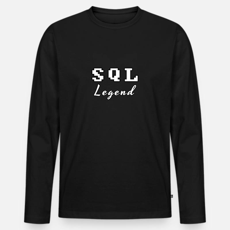 SQL Legend - Men's Premium Organic Long Sleeve Shirt - black