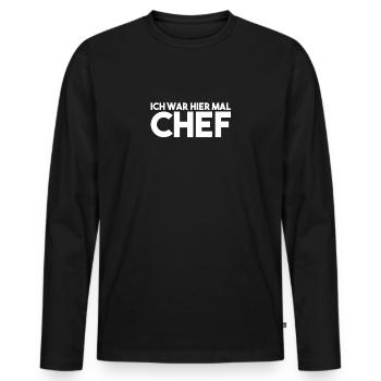 J’étais chef de | Changement d’emploi, adieu - T-shirt manches longues Premium bio Homme - noir - Devant - Nico (187cm)