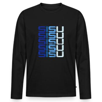 Sisu Finlande Finnois Suomi - T-shirt manches longues Premium bio Homme - noir - Devant - Nico (187cm)