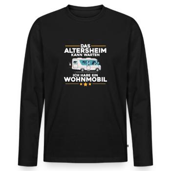 Wohnmobil anstatt Altersheim Geschenk Rentner - Männer Premium Bio Langarmshirt - Schwarz - Vorne - Nico (187cm)