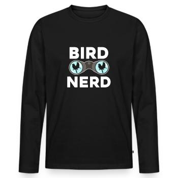 Ornithologist bird watching gift bird nerd - Men's Premium Organic Long Sleeve Shirt - black - Front - Nico (187cm)