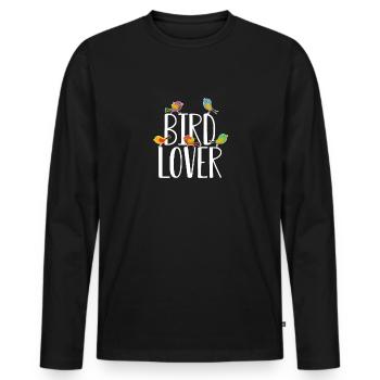 Ornithologist Birds Watch Gift Bird Lover - Men's Premium Organic Long Sleeve Shirt - black - Front - Nico (187cm)
