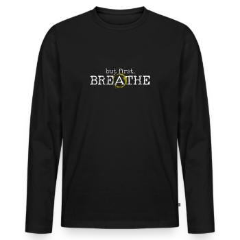 Zen Yoga Mindfulness Meditation - Men's Premium Organic Long Sleeve Shirt - black - Front - Nico (187cm)