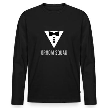 ÉQUIPE DE MARIAGE - T-shirt manches longues Premium bio Homme - noir - Devant - Nico (187cm)