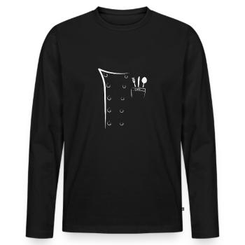 Lustiges Koch Geschenk - Chefkoch - Männer Premium Bio Langarmshirt - Schwarz - Vorne - Nico (187cm)
