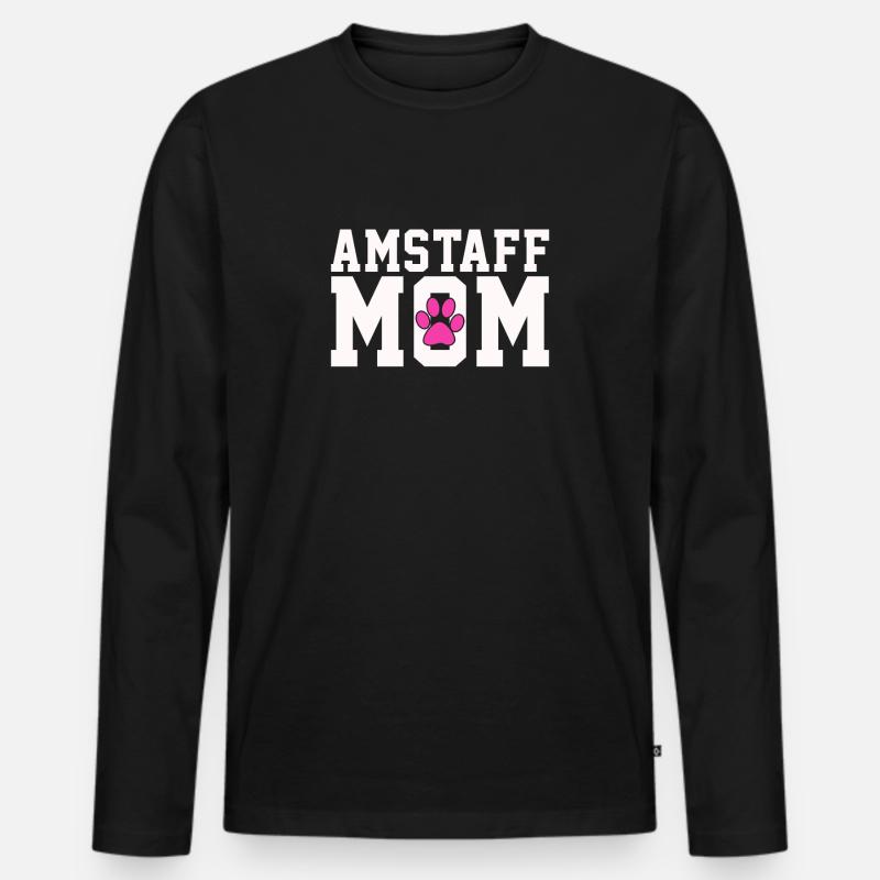 Staffordshire Mutter - Männer Premium Bio Langarmshirt - Schwarz
