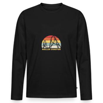 montagnes russes rétro pour les accros de l'adrénaline - T-shirt manches longues Premium bio Homme - noir - Devant - Nico (187cm)