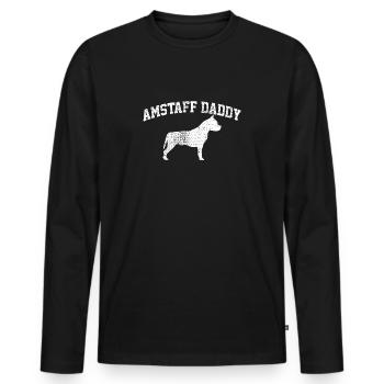 American Staffordshire - T-shirt manches longues Premium bio Homme - noir - Devant - Nico (187cm)