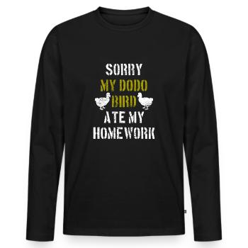 Dodo Vogel - Männer Premium Bio Langarmshirt - Schwarz - Vorne - Nico (187cm)