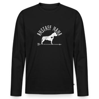 American Staffordshire Mama - T-shirt manches longues Premium bio Homme - noir - Devant - Nico (187cm)