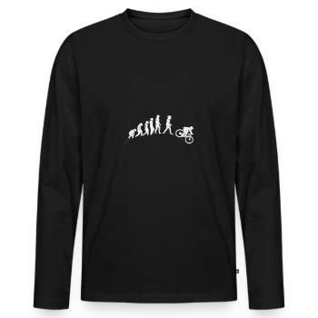 Evolution Mountainbike downhill für Mountainbiker - Männer Premium Bio Langarmshirt - Schwarz - Vorne - Nico (187cm)