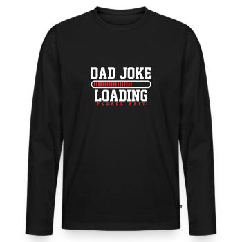 Papa Joke Father Humor - Men's Premium Organic Long Sleeve Shirt - black - Front - Nico (187cm)