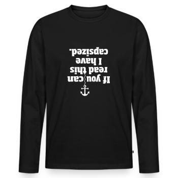 Si tu peux lire ça, j’ai chaviré - T-shirt manches longues Premium bio Homme - noir - Devant - Nico (187cm)