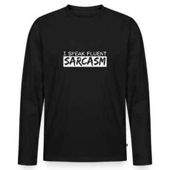 Sarcasm Bad Puns Humor - Men's Premium Organic Long Sleeve Shirt - black - Front - Nico (187cm)