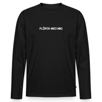 MEAT WITH ME | Flirting in Swedish, Sweden - Men's Premium Organic Long Sleeve Shirt - black - Front - Nico (187cm)