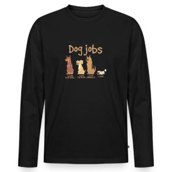 Travail chien Animal de compagnie animal - T-shirt manches longues Premium bio Homme - noir - Devant - Nico (187cm)