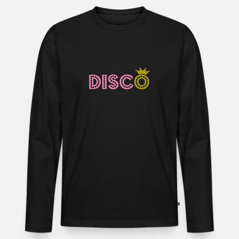 Tanzende Disco - Männer Premium Bio Langarmshirt - Schwarz