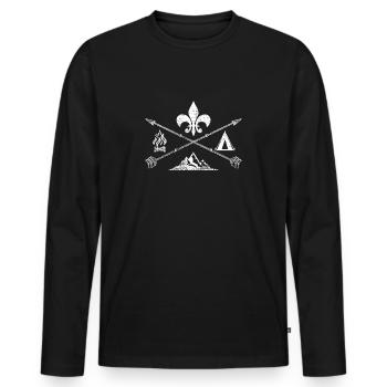 Scouting - T-shirt manches longues Premium bio Homme - noir - Devant - Nico (187cm)