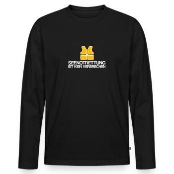 Sea rescue is not a crime | refugees - Men's Premium Organic Long Sleeve Shirt - black - Front - Nico (187cm)