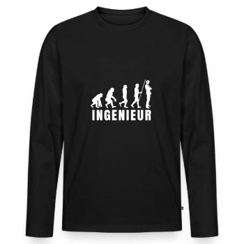 Evolution to an engineer for civil engineers - Men's Premium Organic Long Sleeve Shirt - black - Front - Nico (187cm)