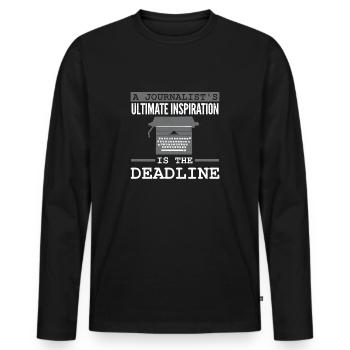 journalist - Men's Premium Organic Long Sleeve Shirt - black - Front - Nico (187cm)