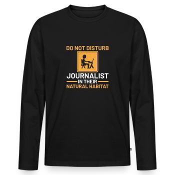 journalist - Men's Premium Organic Long Sleeve Shirt - black - Front - Nico (187cm)