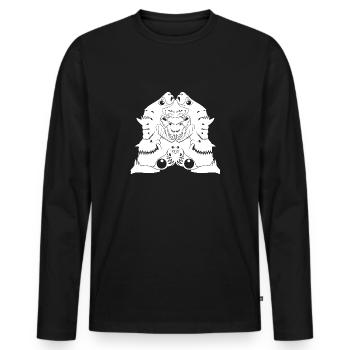 The Monster White - Männer Premium Bio Langarmshirt - Schwarz - Vorne - Nico (187cm)