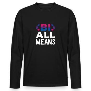 lgBT - Men's Premium Organic Long Sleeve Shirt - black - Front - Nico (187cm)