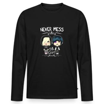 Gothic Girl - T-shirt manches longues Premium bio Homme - noir - Devant - Nico (187cm)