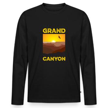 Grand Canyon - T-shirt manches longues Premium bio Homme - noir - Devant - Nico (187cm)