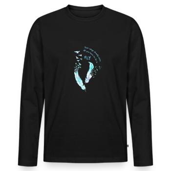 Plume plume - T-shirt manches longues Premium bio Homme - noir - Devant - Nico (187cm)
