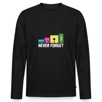 cassette - T-shirt manches longues Premium bio Homme - noir - Devant - Nico (187cm)