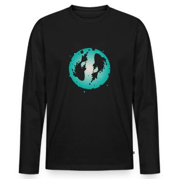 Poisson-carpe koï - T-shirt manches longues Premium bio Homme - noir - Devant - Nico (187cm)