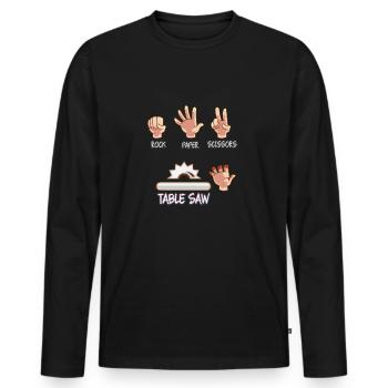 Charpentier bois - T-shirt manches longues Premium bio Homme - noir - Devant - Nico (187cm)