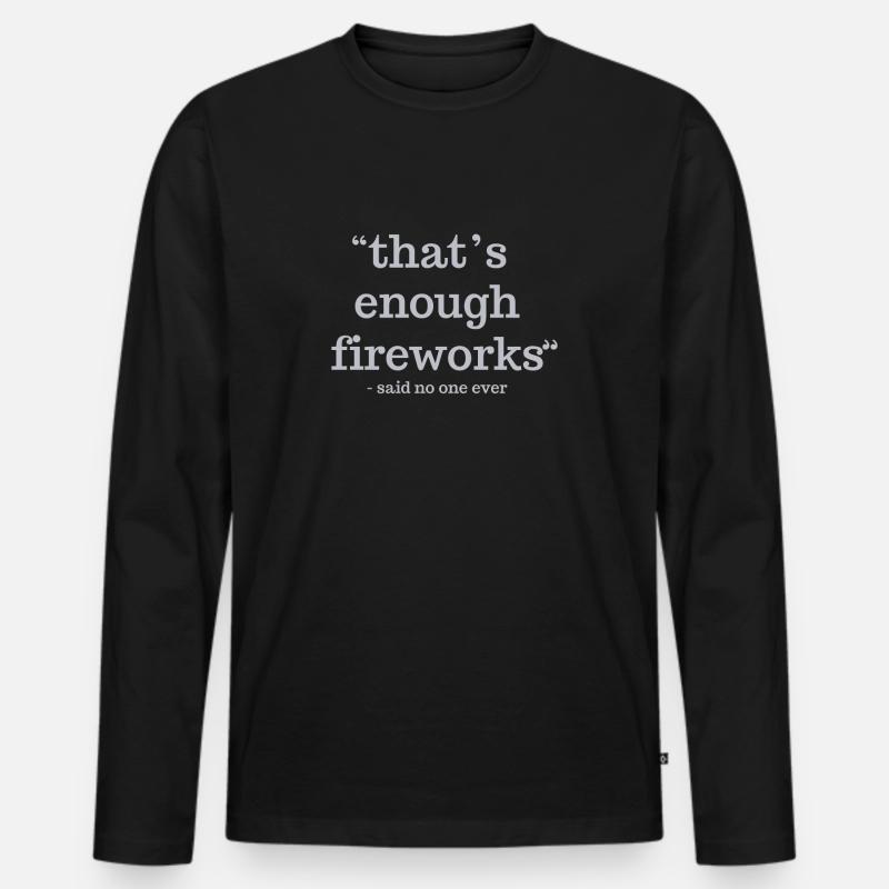 Feuerwerk - Männer Premium Bio Langarmshirt - Schwarz