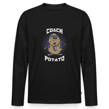 Potato potato - Men's Premium Organic Long Sleeve Shirt - black - Front - Nico (187cm)