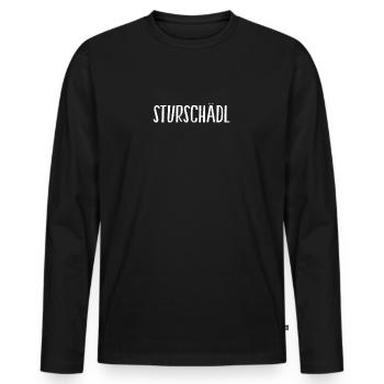 Sturschädl | Autriche, homme têtu, Ösi - T-shirt manches longues Premium bio Homme - noir - Devant - Nico (187cm)