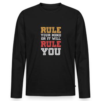 Inspiring Quotes - Men's Premium Organic Long Sleeve Shirt - black - Front - Nico (187cm)