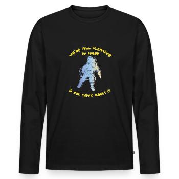 Astronaut Science Space - Men's Premium Organic Long Sleeve Shirt - black - Front - Nico (187cm)