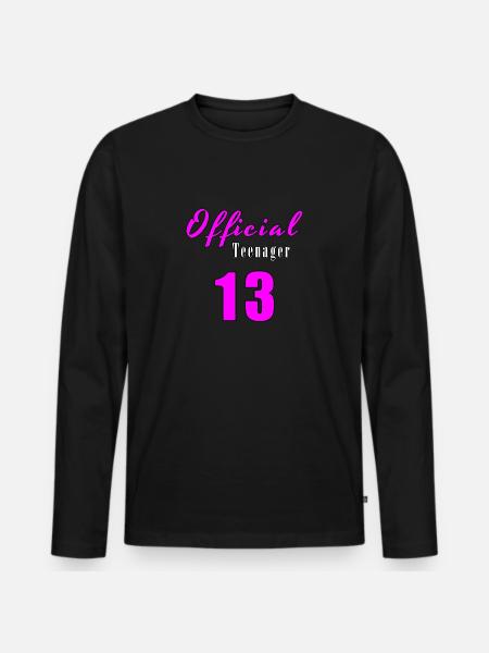 Officially Teenager - Men's Premium Organic Long Sleeve Shirt - black