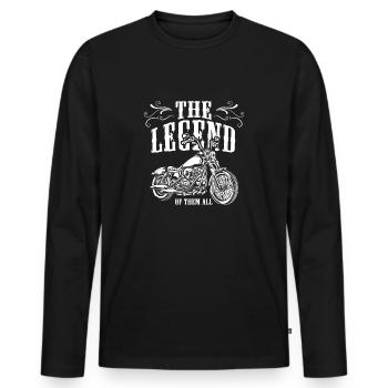 The legend - Men's Premium Organic Long Sleeve Shirt - black - Front - Nico (187cm)