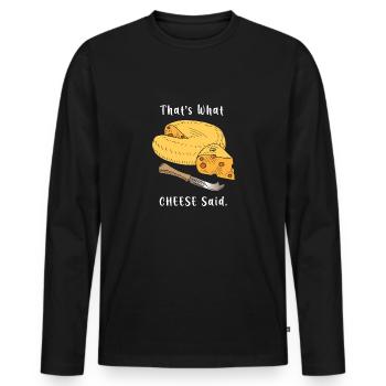 Käse Cheddar Pun Pun - Männer Premium Bio Langarmshirt - Schwarz - Vorne - Nico (187cm)