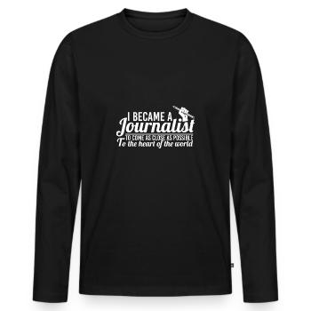 journalist - Men's Premium Organic Long Sleeve Shirt - black - Front - Nico (187cm)