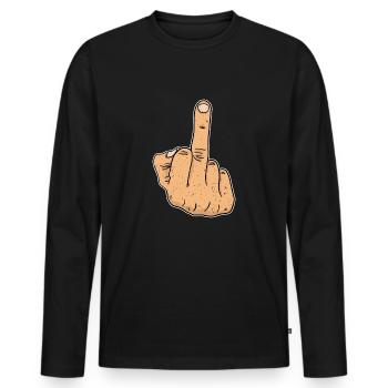 Fuck You majeur Je déteste les gens cadeau - T-shirt manches longues Premium bio Homme - noir - Devant - Nico (187cm)